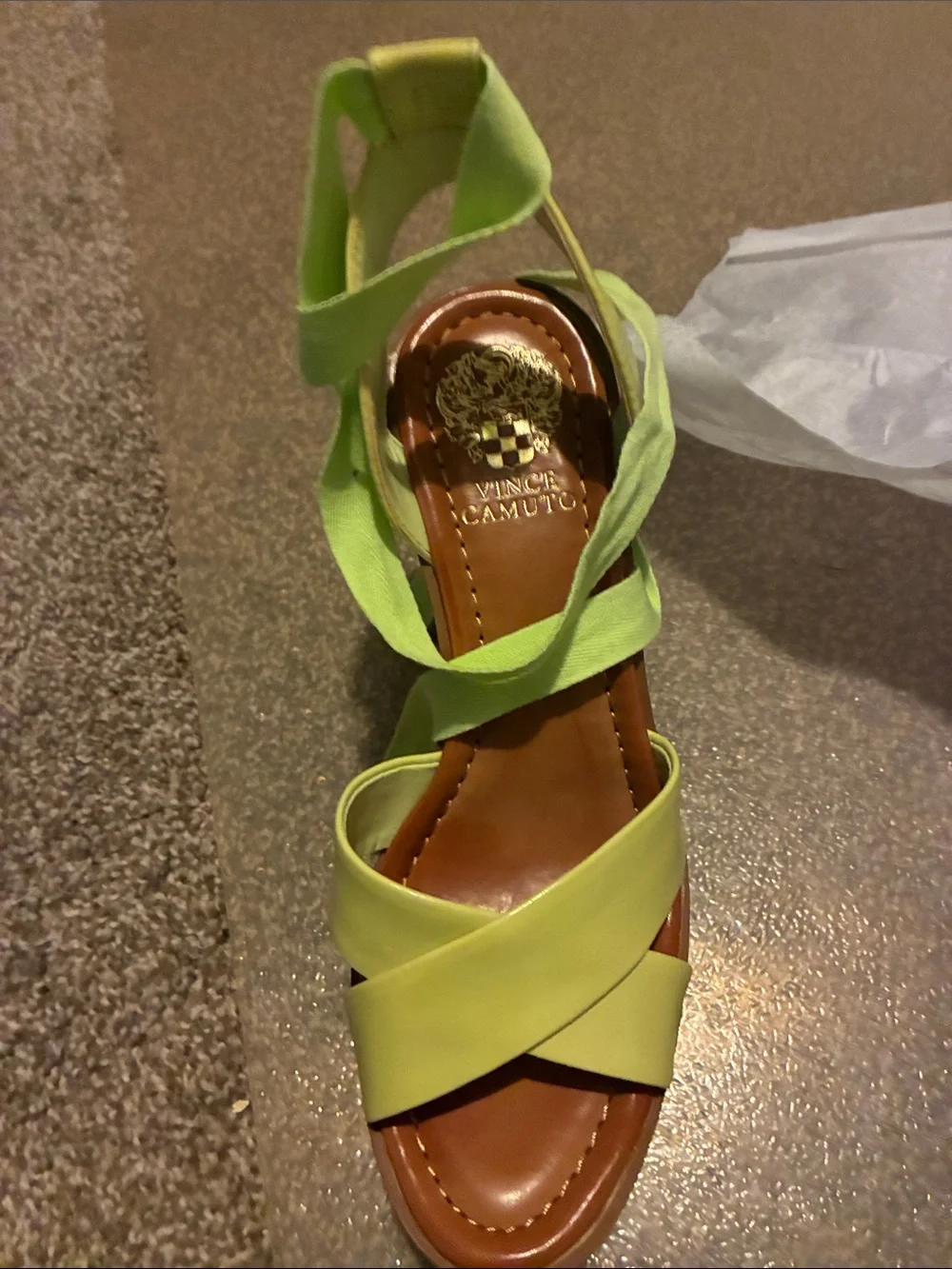 Vince Camuto Lime Green Espadrille Wedge Sandals